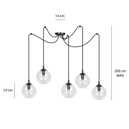 Emibig Gigi 5 Pendant Black/Transparent