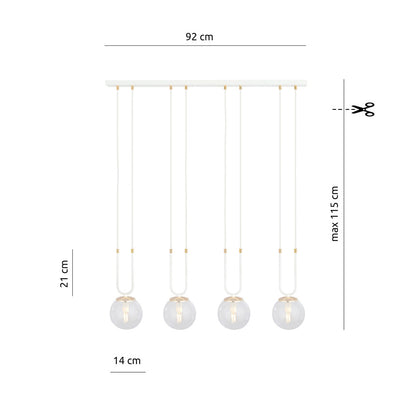 Emibig Glam 4 Pendant White/Transparent