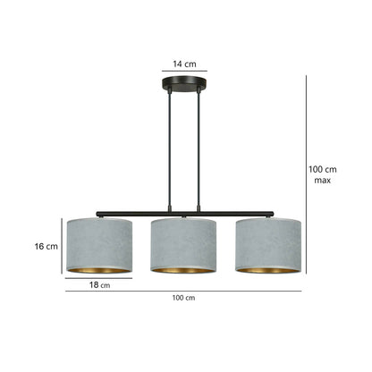 Emibig Hilde 3 Black/Grey Pendant