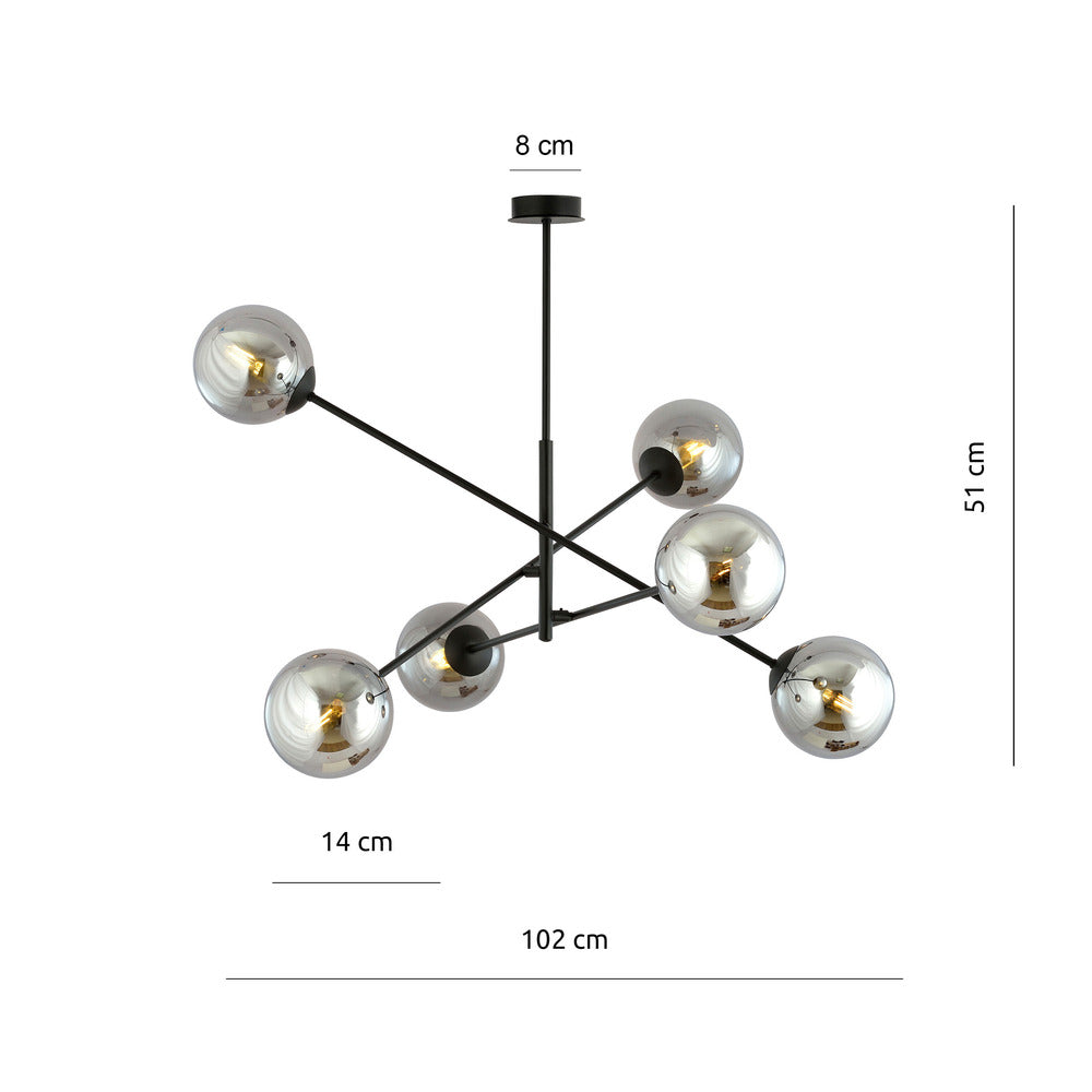 Emibig Linear 6 Black/Graphite Pendant