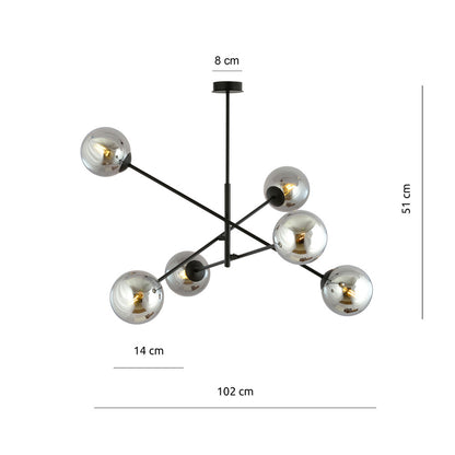 Emibig Linear 6 Black/Graphite Pendant