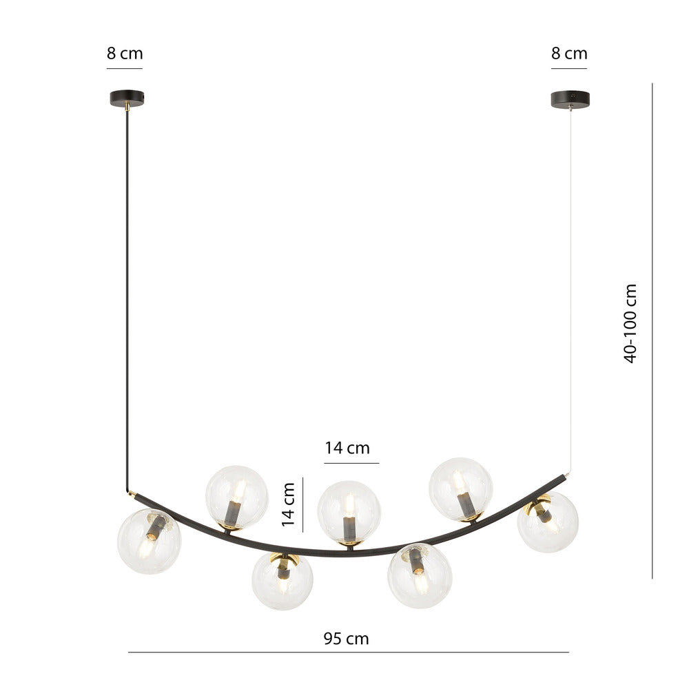 Emibig Ritz 7 BL Pendant Black/Transparent