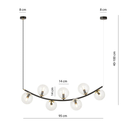 Emibig Ritz 7 BL Pendant Black/Transparent