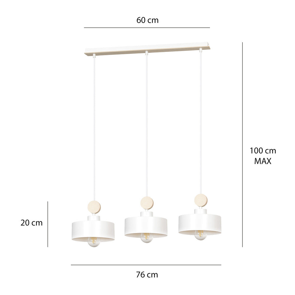 Emibig Tuniso 3 White Pendant