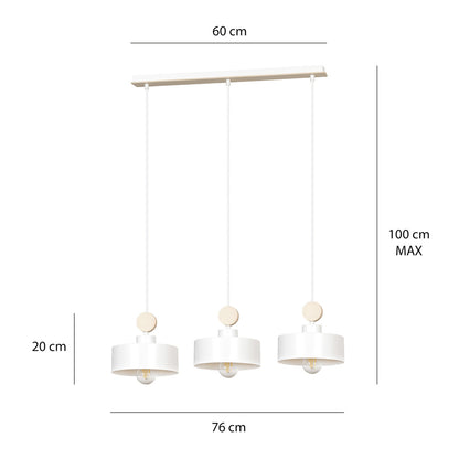 Emibig Tuniso 3 White Pendant