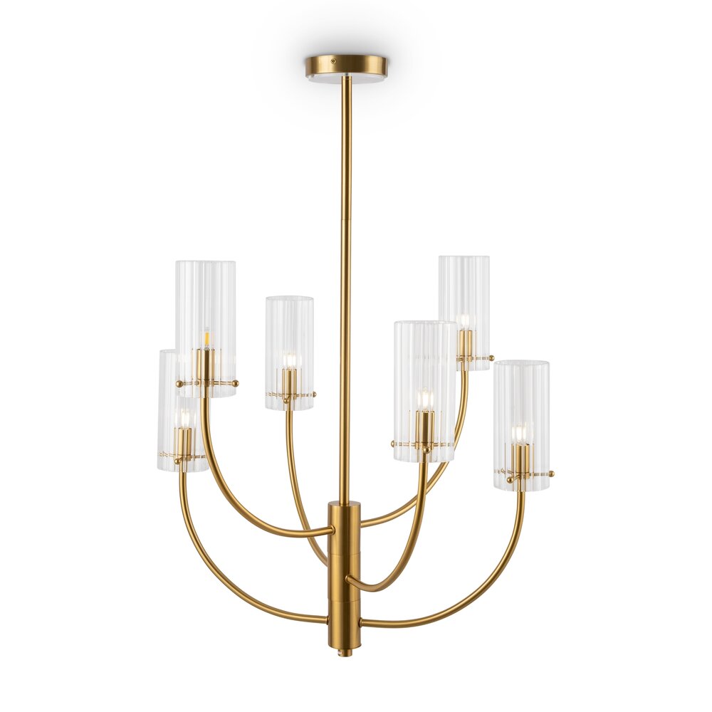 Maytoni Arco Brass Pendant Light 6 Bulbs