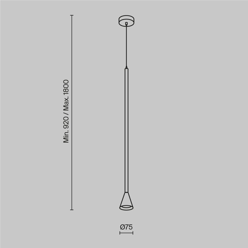 Maytoni Arrow Black/Black Pendant Light 1 Bulb