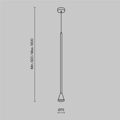 Maytoni Arrow Black/Black Pendant Light 1 Bulb