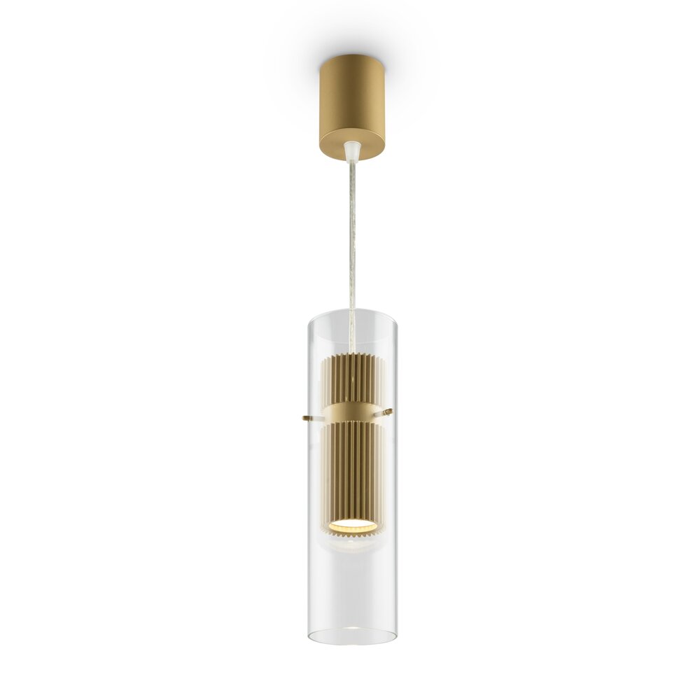 Maytoni Dynamics Gold/Transparent Pendant Light 1 Bulb