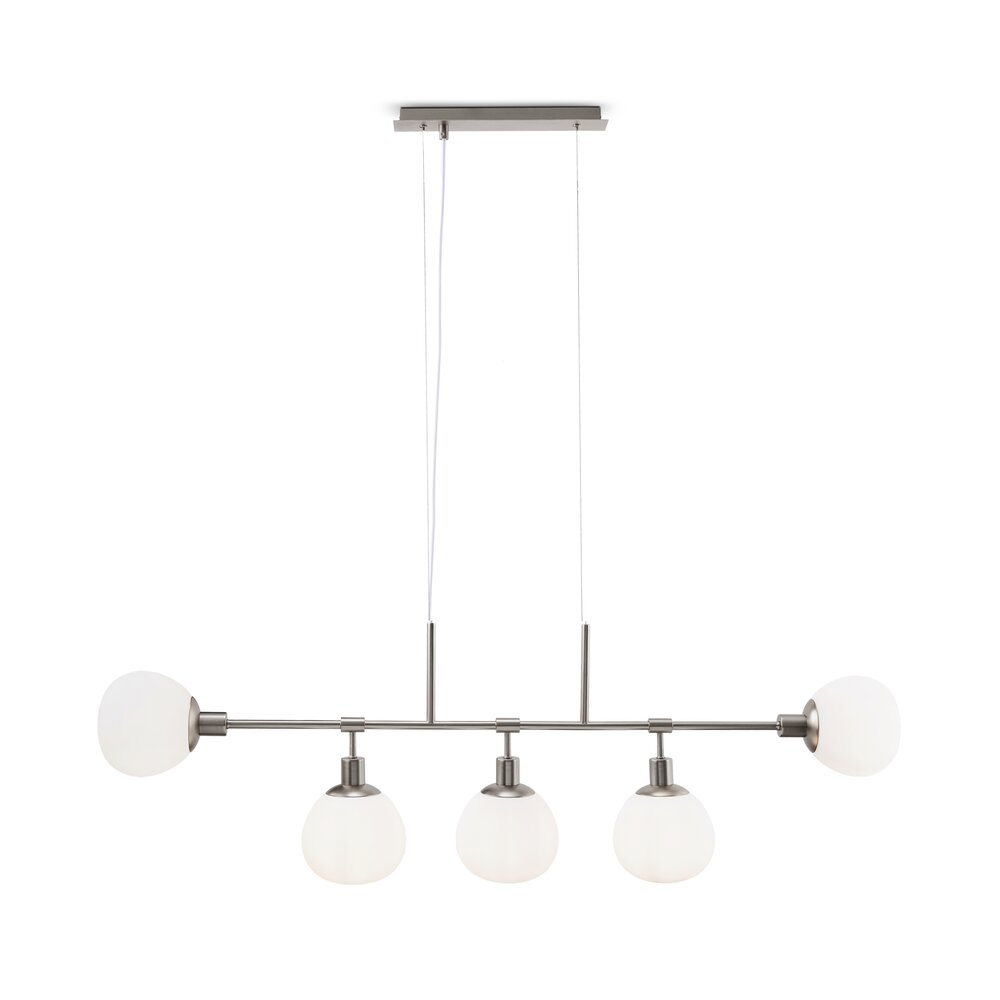 Maytoni Erich Nickel/White Pendant Light 5 Bulbs