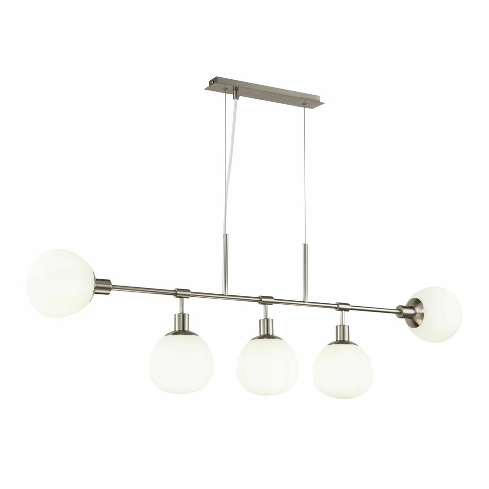 Maytoni Erich Nickel/White Pendant Light 5 Bulbs