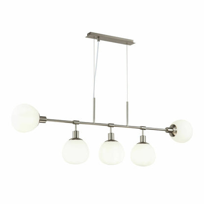 Maytoni Erich Nickel/White Pendant Light 5 Bulbs