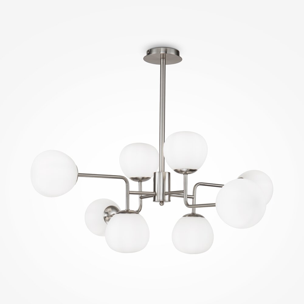 Maytoni Erich Nickel/White Pendant Light 8 Bulbs