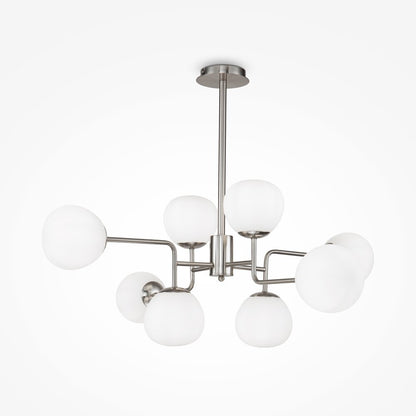 Maytoni Erich Nickel/White Pendant Light 8 Bulbs