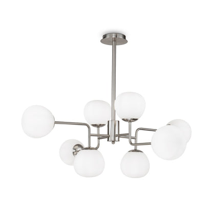 Maytoni Erich Nickel/White Pendant Light 8 Bulbs