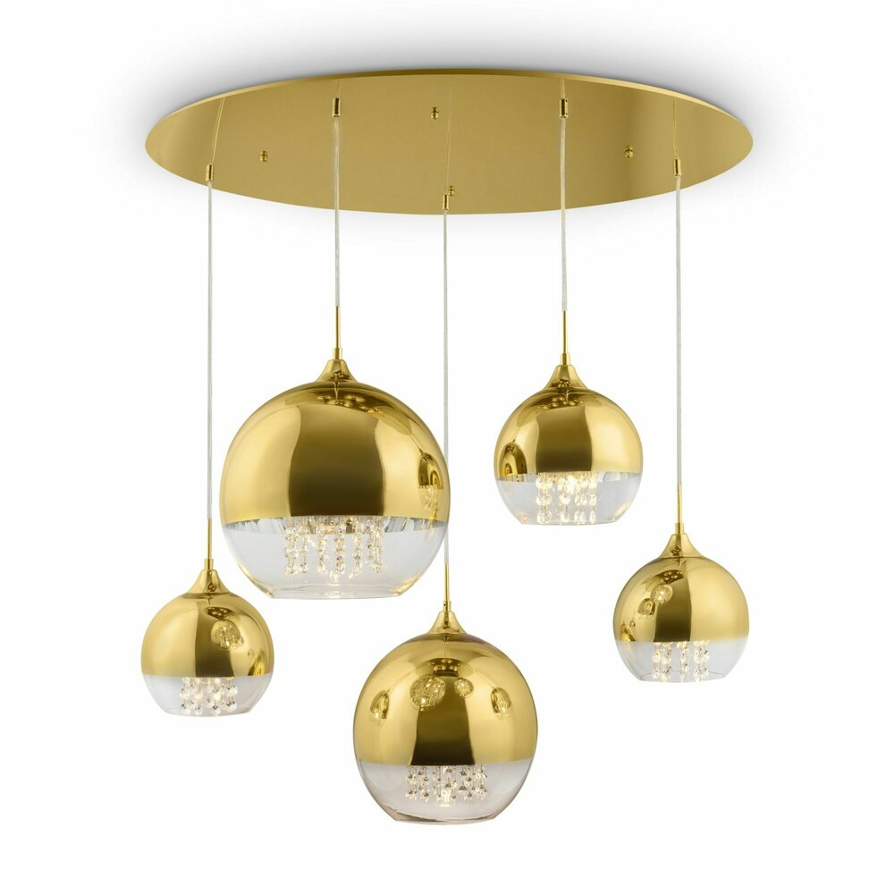 Maytoni Fermi Pendant Gold/Transparent 5 Bulbs
