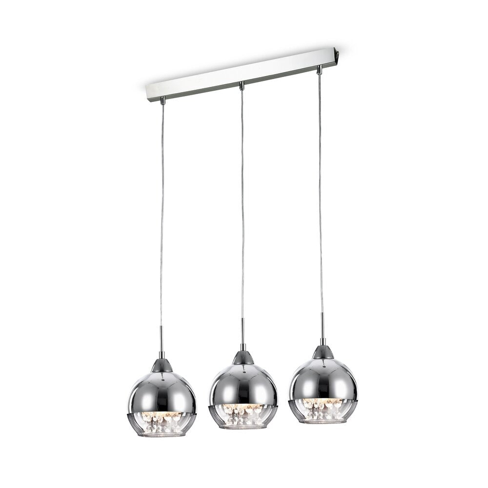 Maytoni Iceberg Nickel/Clear Pendant Light 3 Bulbs