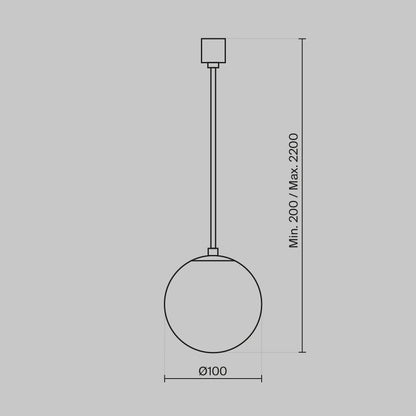 Maytoni LUNA Black Pendant Light P039PL5W4K10B