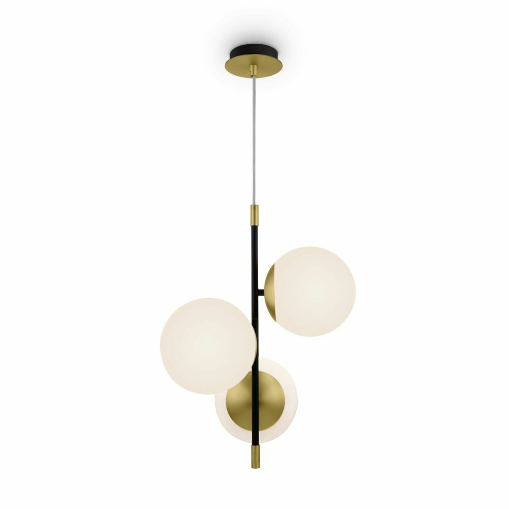Maytoni Nostalgia Gold/White Pendant Light 3 Bulbs