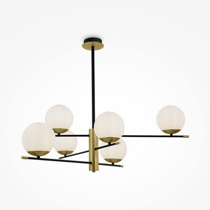 Maytoni Nostalgia Gold/White Pendant Light 6 Bulbs