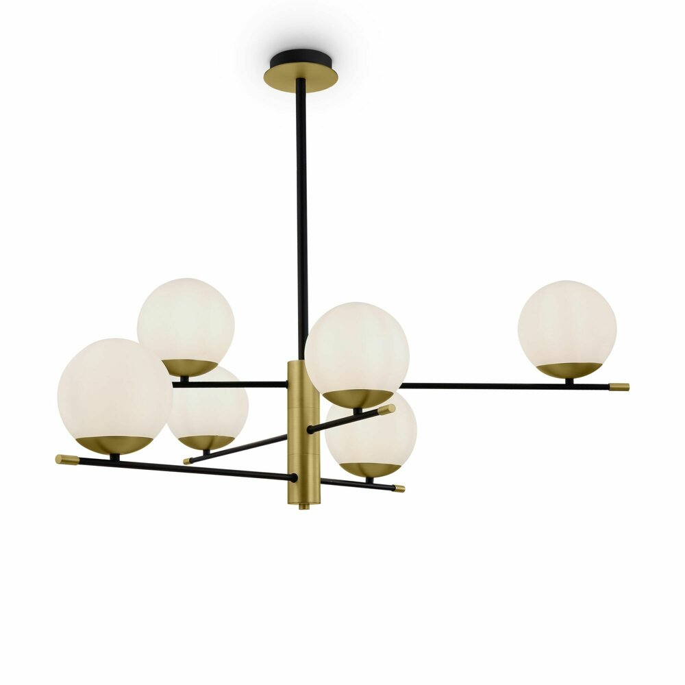 Maytoni Nostalgia Gold/White Pendant Light 6 Bulbs