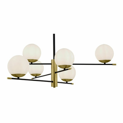 Maytoni Nostalgia Gold/White Pendant Light 6 Bulbs