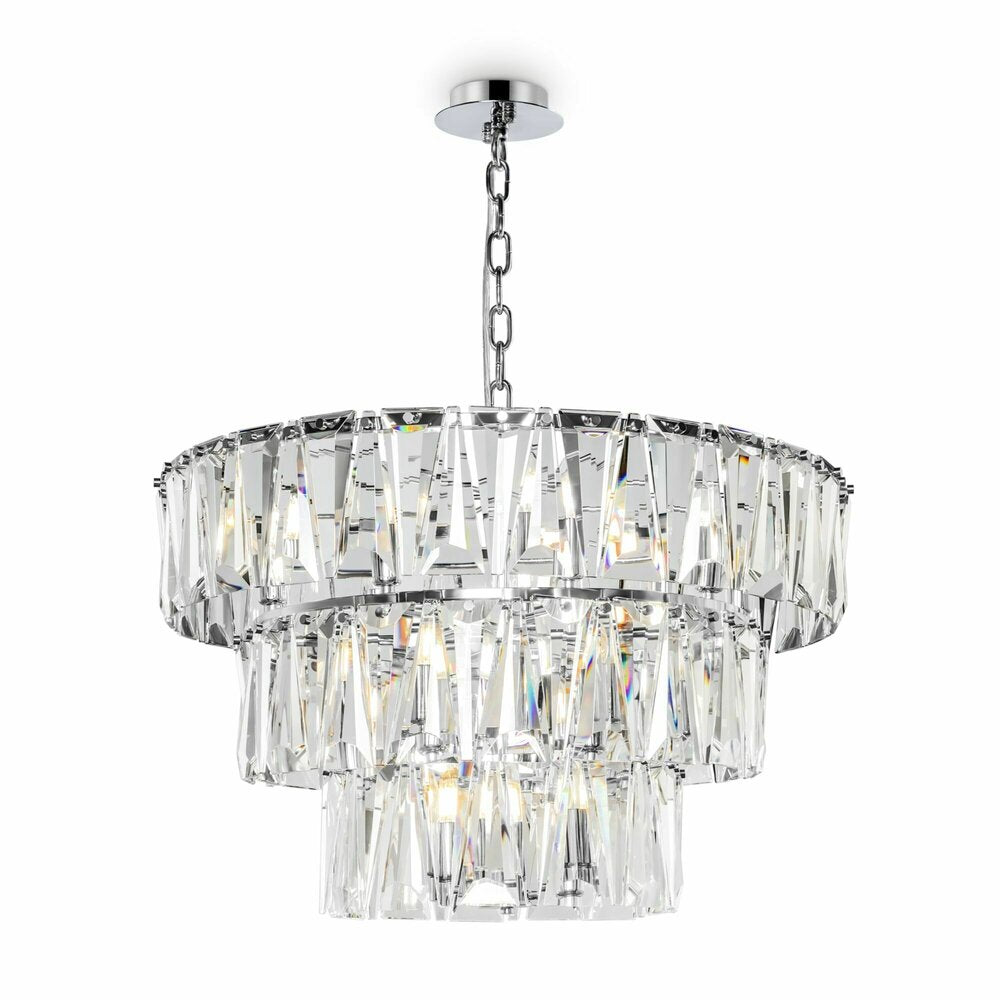 Maytoni Puntes Pendant Chrome/Clear 18 Bulbs