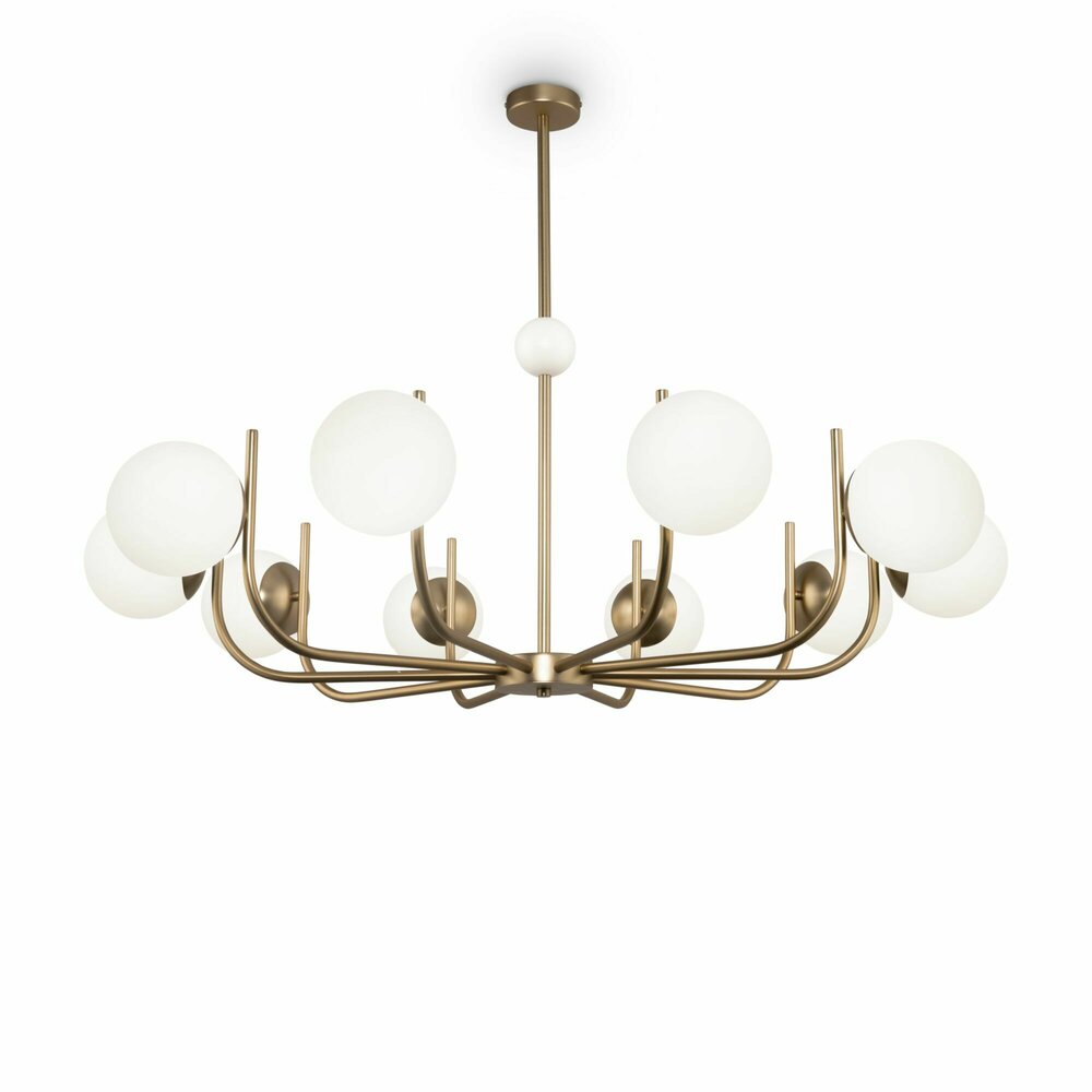 Maytoni Rendezvous Brass/White Pendant 10 Bulbs