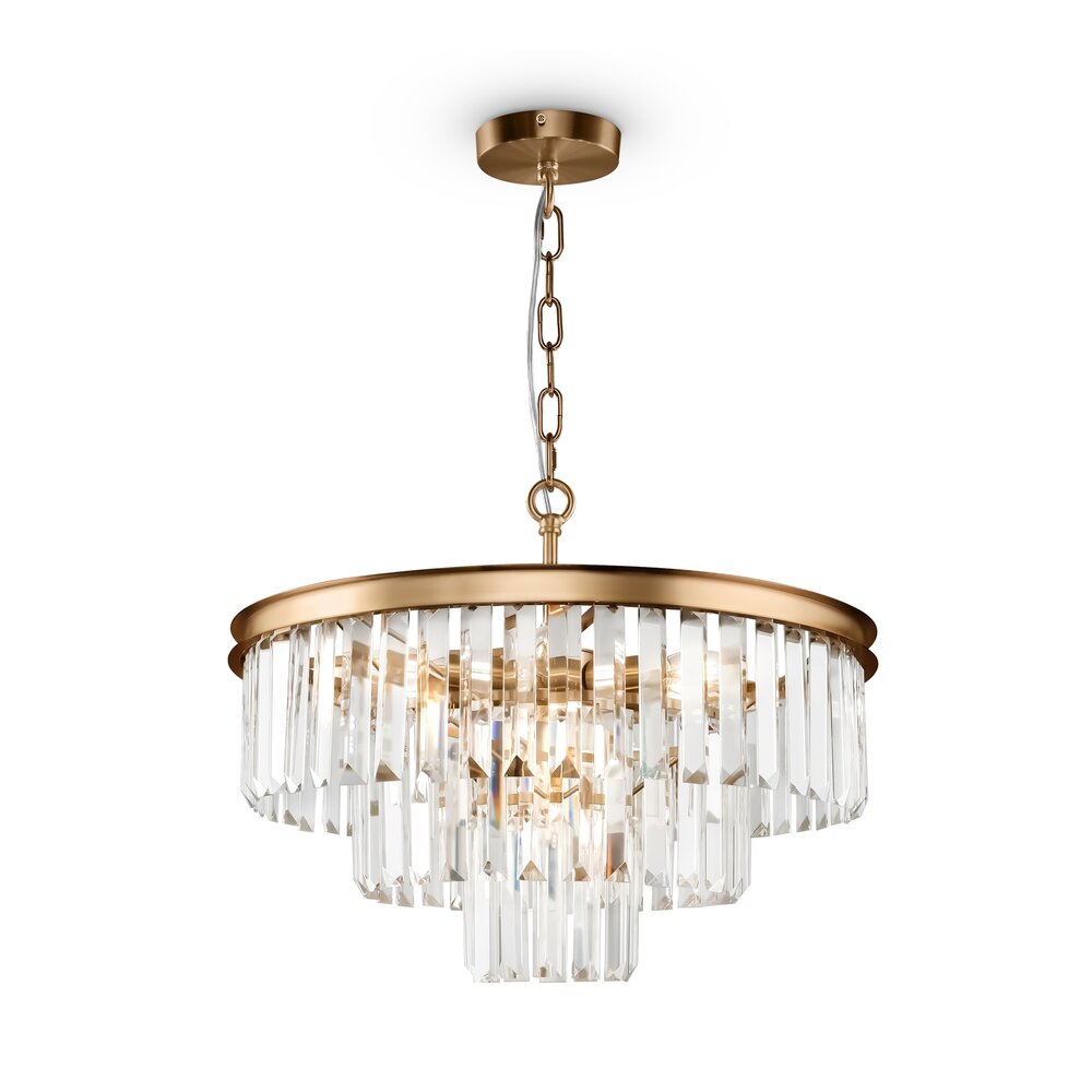 Maytoni Revero Brass/Transparent Pendant Light 7 Bulbs
