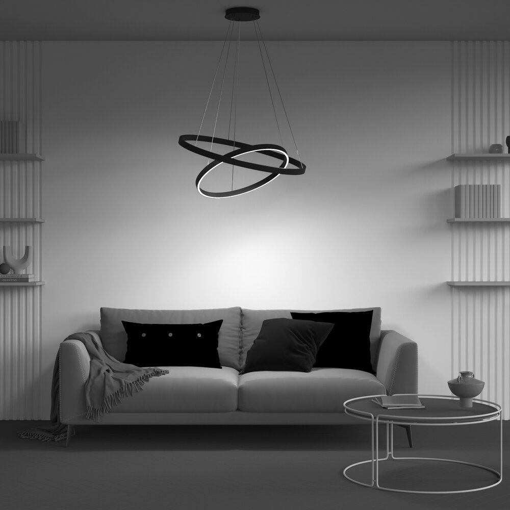 Maytoni Rim Black LED Pendant Light x 2