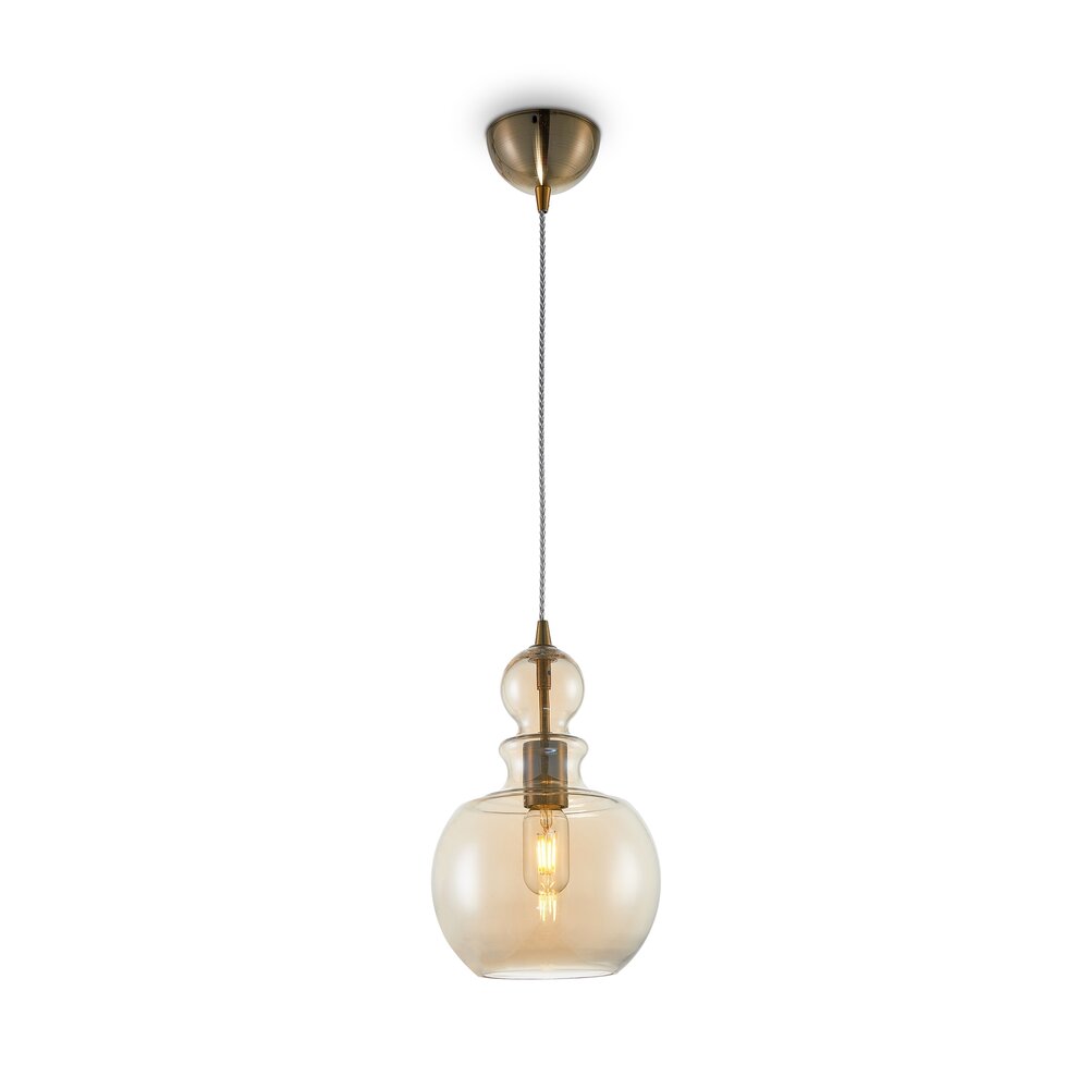 Люстра Maytoni Tone бронз/жълт 1 крушка 40.5 x 27.5 см