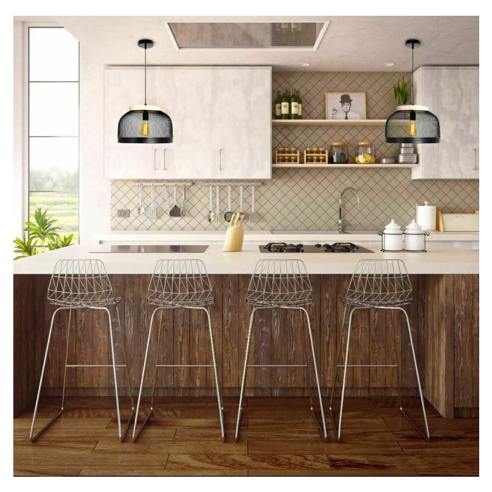 Полилей черен метален полукръгъл модел мрежа Rea LH20126