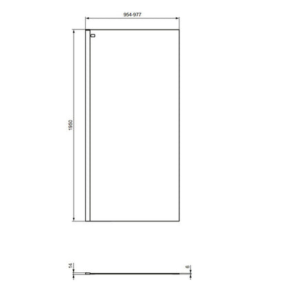 Side panel 100 cm matte black Ideal Standard Connect 2