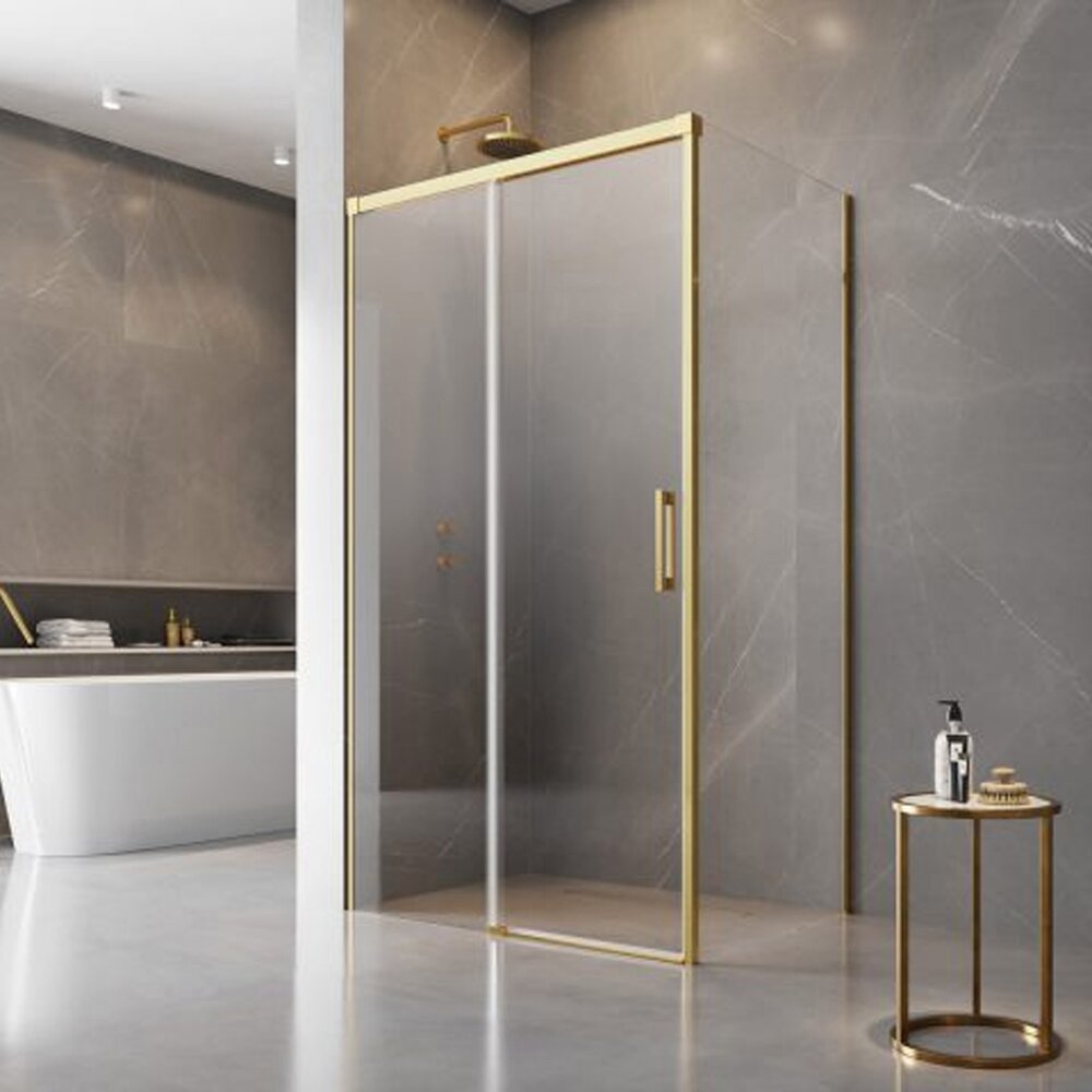 Десен страничен панел Radaway Idea KDJ 110 cm златист-прозрачно стъкло 6 mm