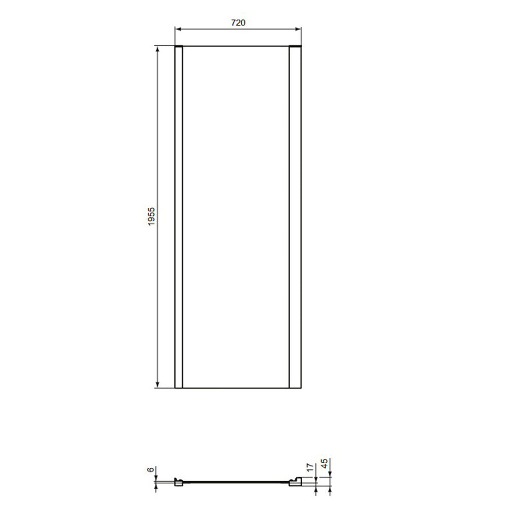 Фиксирана странична стена 75 см черен мат Ideal Standard Connect 2