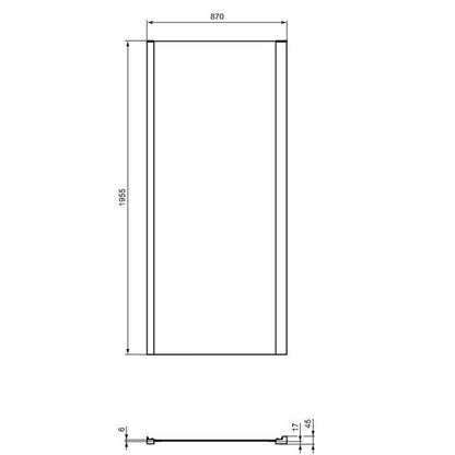 Страничен фикс за стена 90 см матово черно Ideal Standard Connect 2