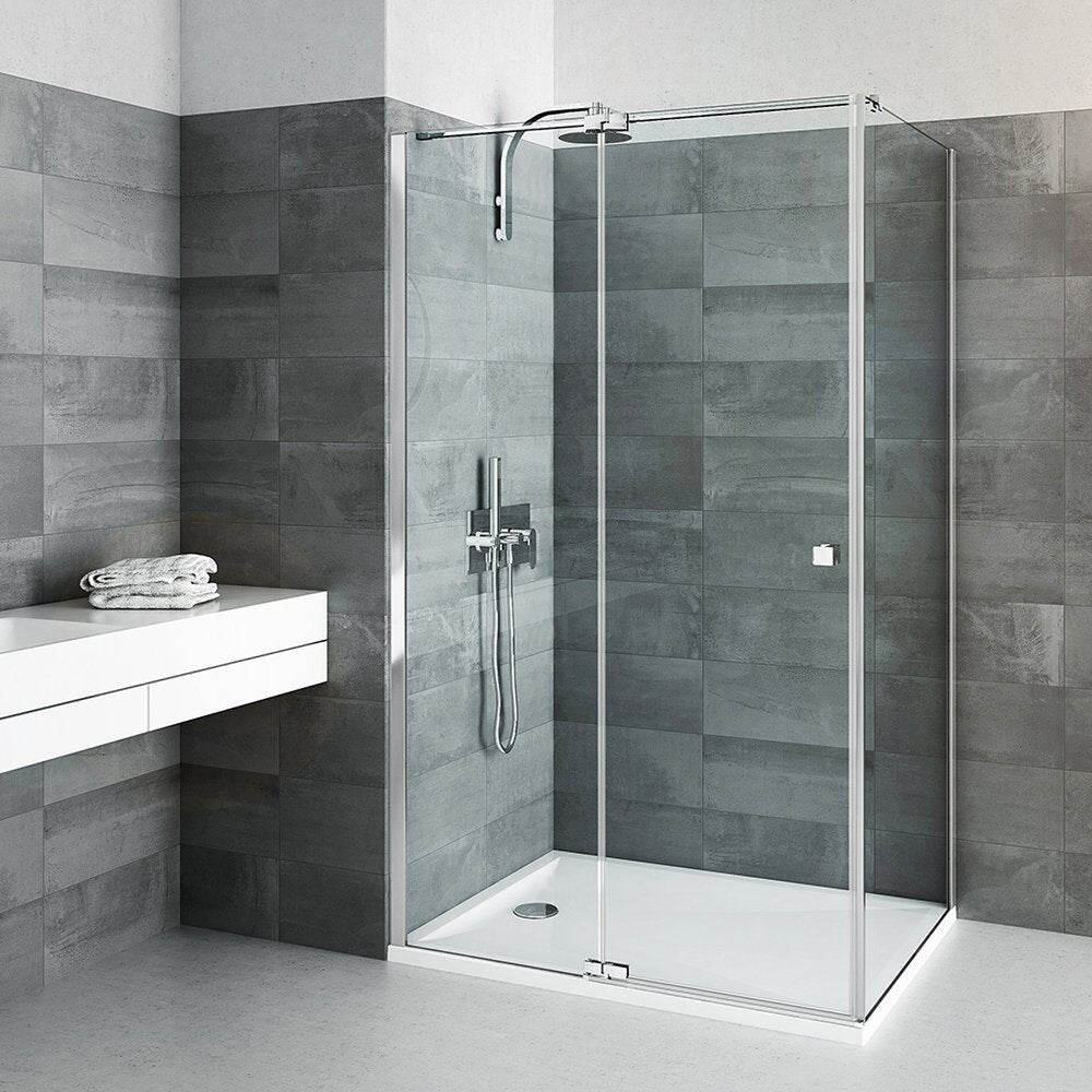 Фиксиран страничен панел Roth Belita Elegant Neo 90 cm стъкло 8 mm хром