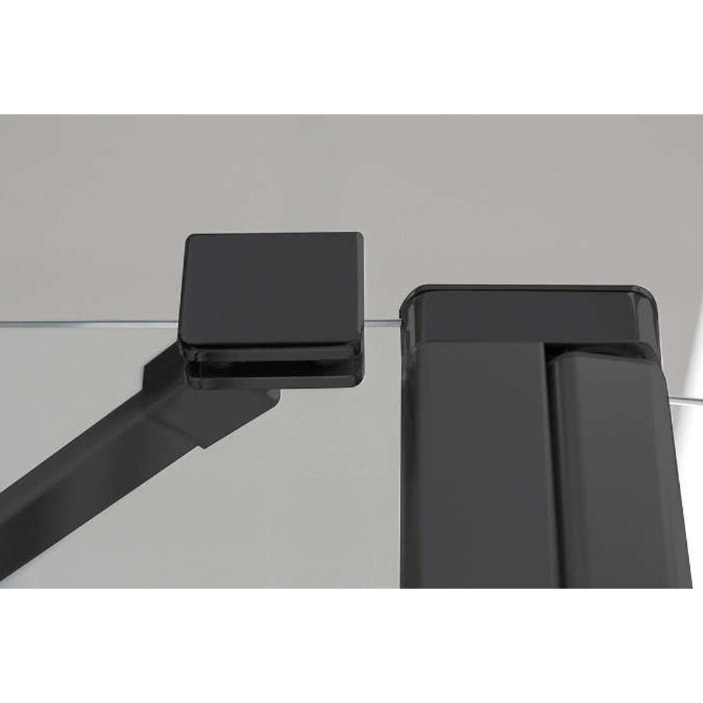 Фиксирана странична стена Roth Cariba 90 cm стъкло 6 mm прозрачно-матово черно