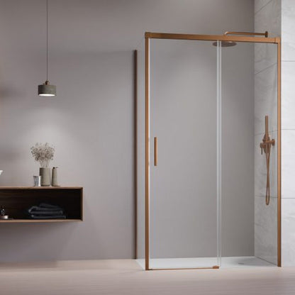 Ляв страничен панел Radaway Idea KDJ 70 cm с покритие от четкан мед и прозрачно стъкло 6 mm