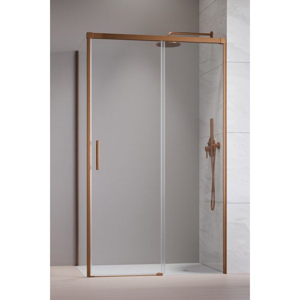 Ляв страничен панел Radaway Idea KDJ 70 cm с покритие от четкан мед и прозрачно стъкло 6 mm
