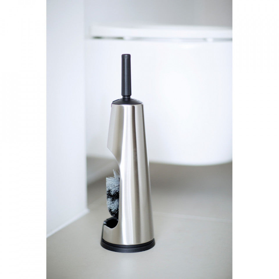 Четка за тоалетна Brabantia Classic Matt Steel с черна дръжка 107870