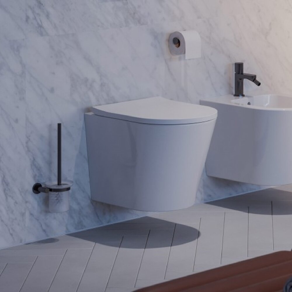 WC четка Omnires Modern Project антрацит и матирано стъкло