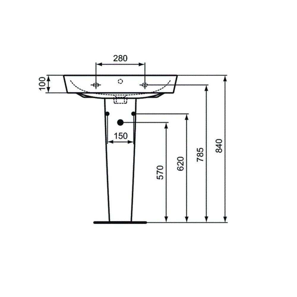 Ideal Standard Connect Air White Pedestal for Washbasin