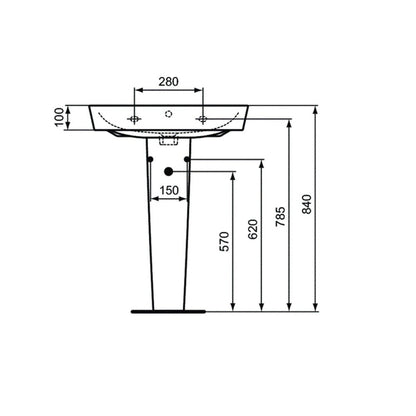 Ideal Standard Connect Air White Pedestal for Washbasin