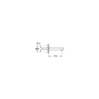 Grohe Eurosmart Cosmopolitan Bathtub Faucet with Glossy Chrome Diverter