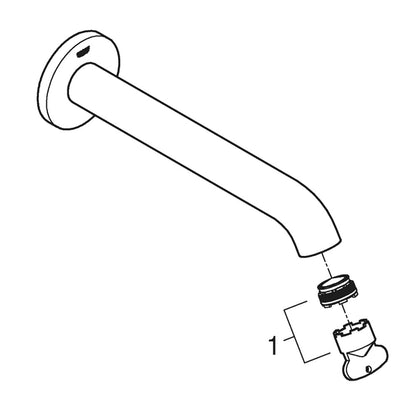 Тръба за вана Grohe Essence 23 см злато Cool Sunrise