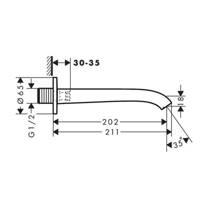 Hansgrohe Vivenis 21 cm Chrome Basin Mixer