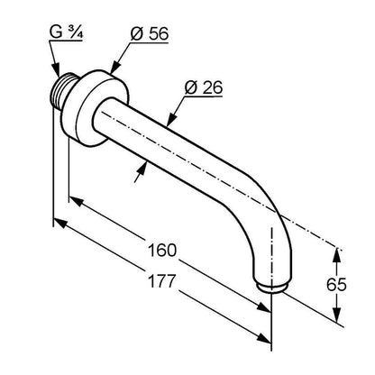 Kludi Bozz Chrome Bathtub Spout 16 cm