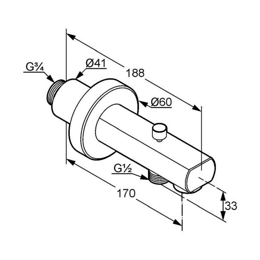 Kludi Zenta Chrome Bath Mixer with Shower Diverter