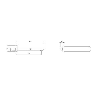 Смесител за вана Villeroy&Boch O.novo хром гланц 23.1 cm